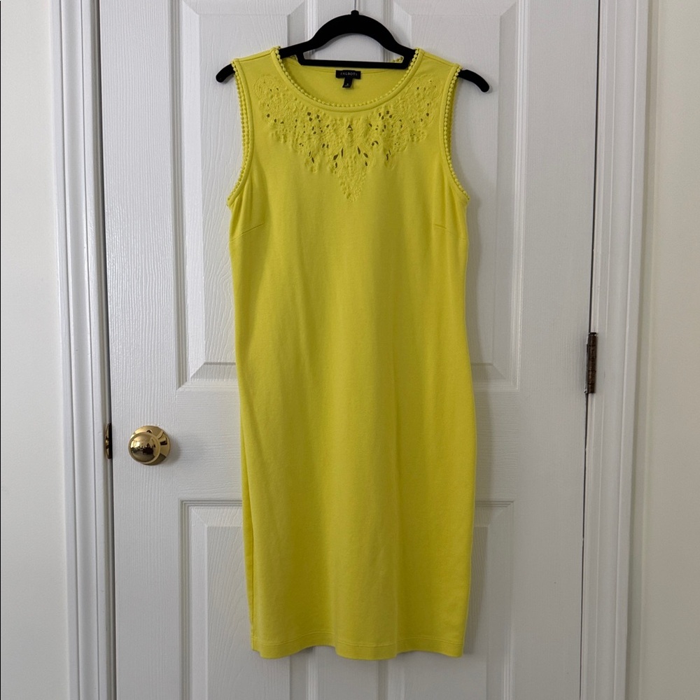 Talbots Yellow Sleeveless Midi Dress